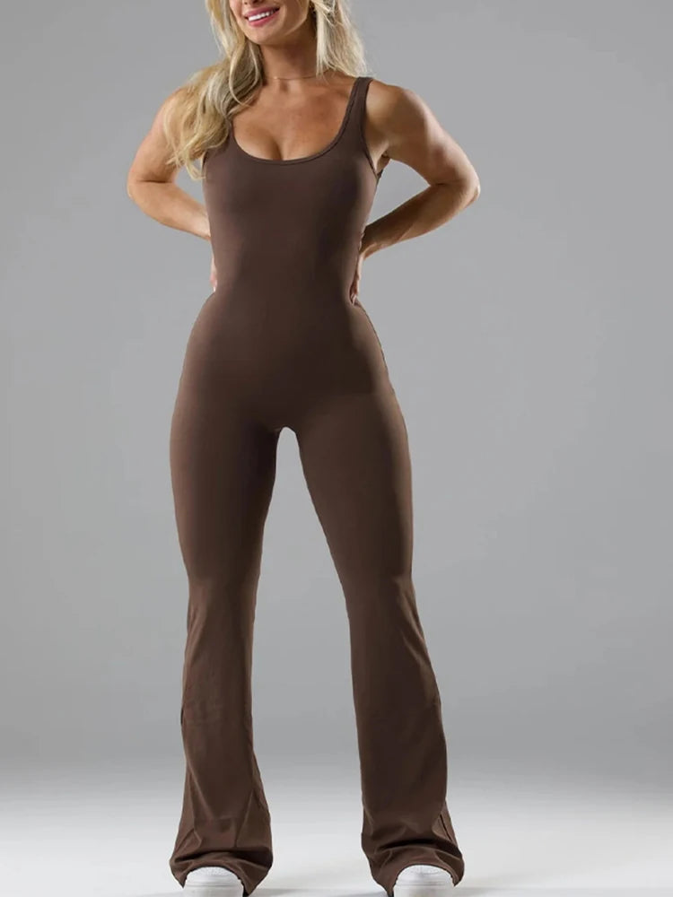LuxeFit Flared Jumpsuit - W801