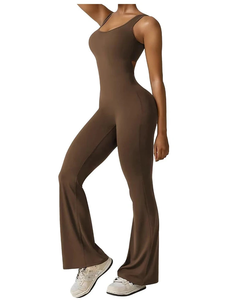 LuxeFit Flared Jumpsuit - W801