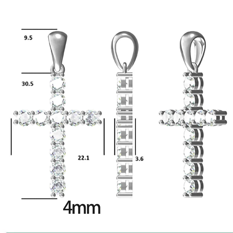 LuxeDiamond White Gold Cross Pendant - LG107