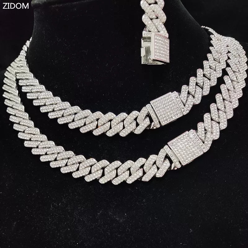 LuxeLink Iced Out Silver Cuban - LG103