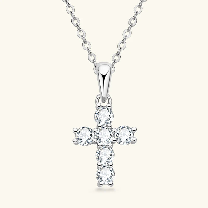 LuxeDiamond Silver Micro Cross Pendant - LG111