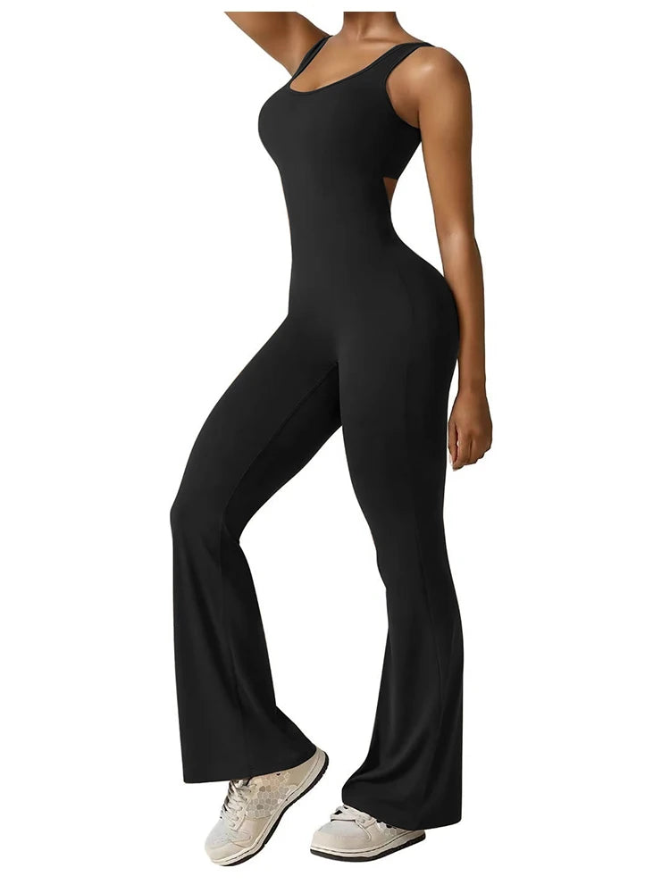 LuxeFit Flared Jumpsuit - W801