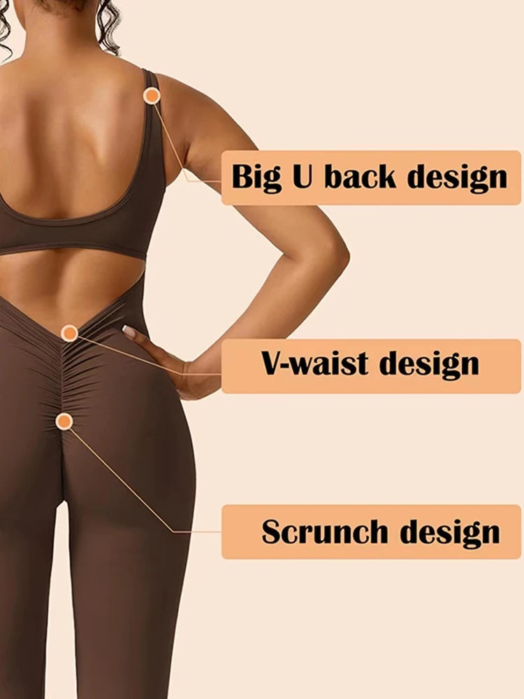 LuxeFit Flared Jumpsuit - W801
