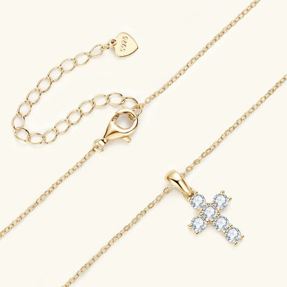 LuxeDiamond Gold Micro Cross Pendant - LG110