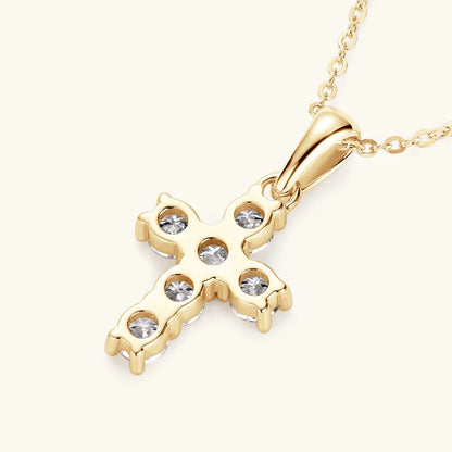 LuxeDiamond Gold Micro Cross Pendant - LG110