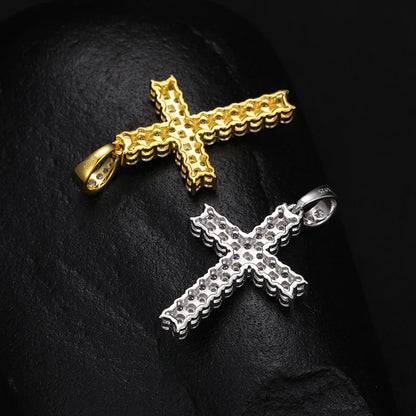 LuxeDiamond Iced Gold Cross Pendant - LG108