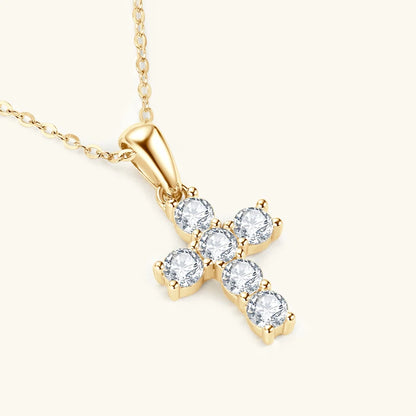 LuxeDiamond Gold Micro Cross Pendant - LG110