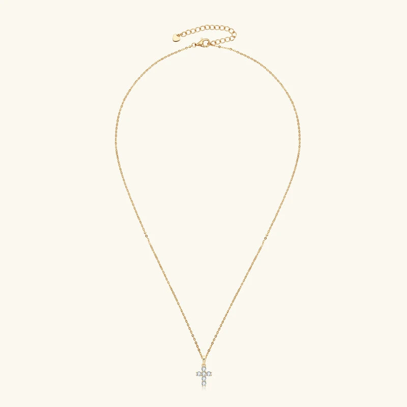 LuxeDiamond Gold Micro Cross Pendant - LG110