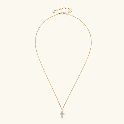 LuxeDiamond Gold Micro Cross Pendant - LG110