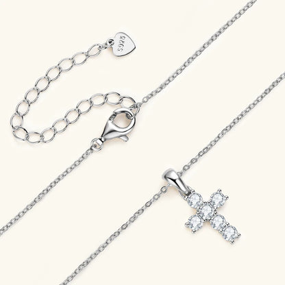 LuxeDiamond Silver Micro Cross Pendant - LG111