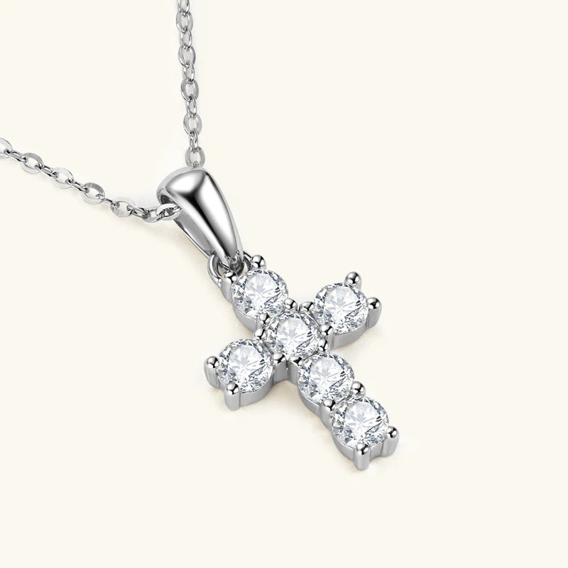 LuxeDiamond Silver Micro Cross Pendant - LG111